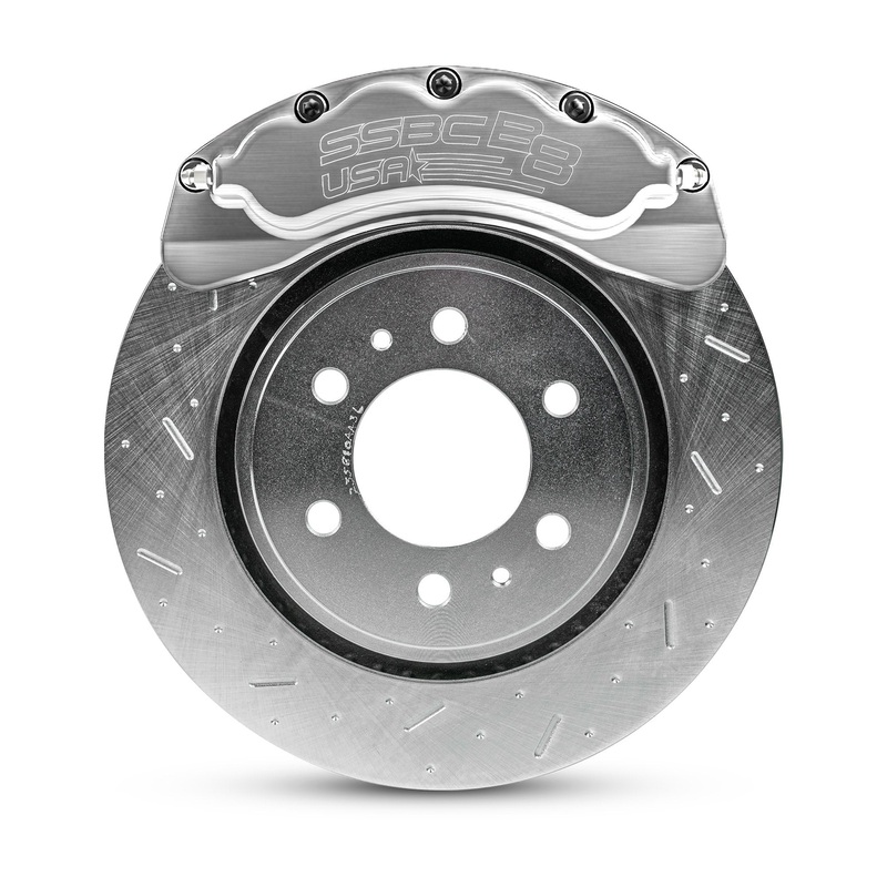 American Made B8-Brawler 8 Piston Direct Fit Front Caliper Disc Brake Kit W/DS Rotors. Clear A414-20-DS