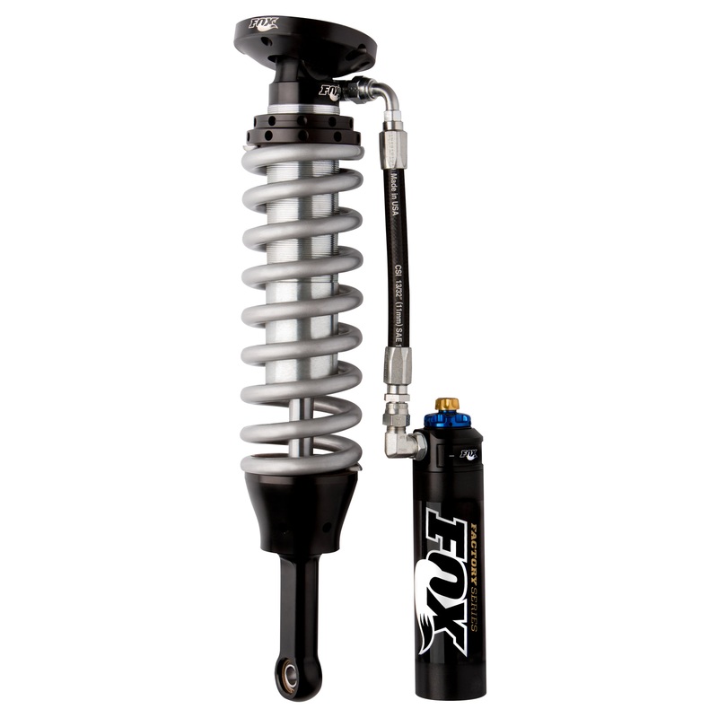 Fox 95-04 Tacoma w/UCA 2.5 Factory Series 5.57in. Remote Res. Coilover Set w/DSC Adj. – Black/Zinc