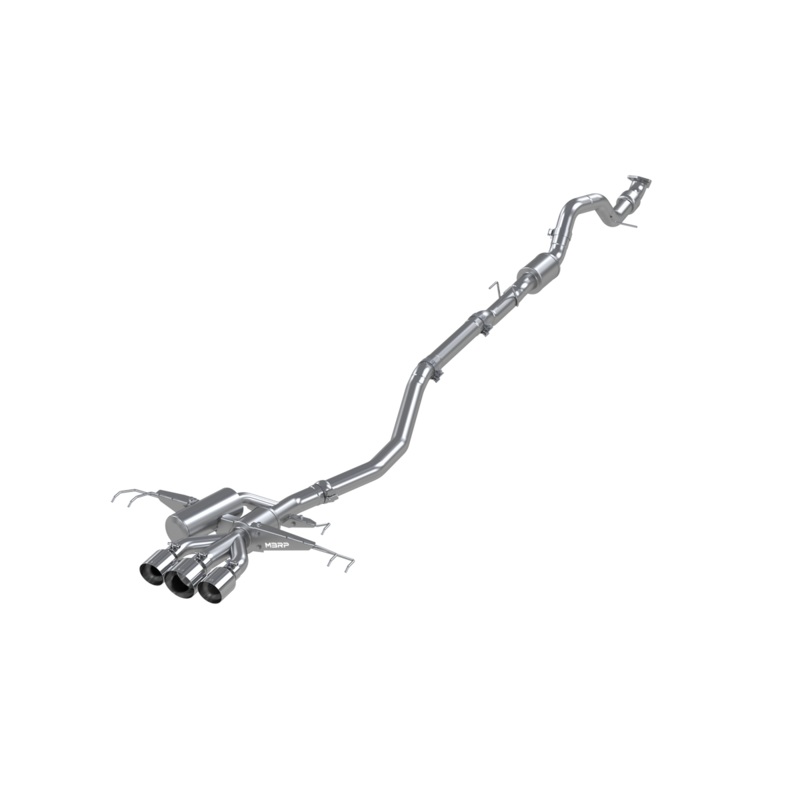 MBRP 17-22 Civic Type R 2.0L T304 Stainless Steel 3.0in Cat-Back w/ Triple Center Outlet | S4901304