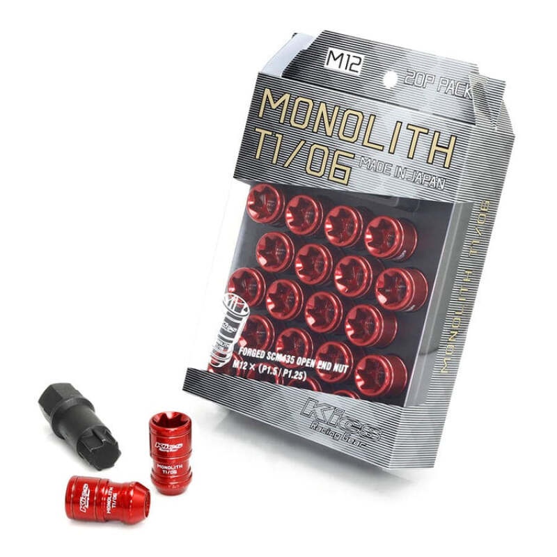 Project Kics 14×1.50 Monolith T1/07 Lug Nut Set – Red (20 Pcs) (Special Order 2-3 Month Lead Time)