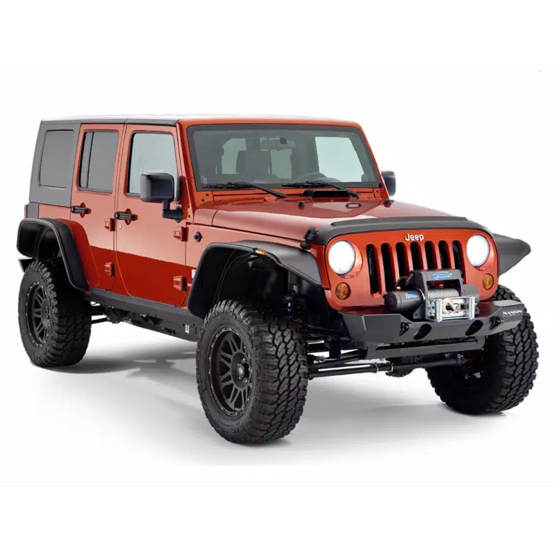 Bushwacker Flat Style Flares 2007-2018 Jeep Wrangler Unlimited 4 Door (Set of 4 Black)
