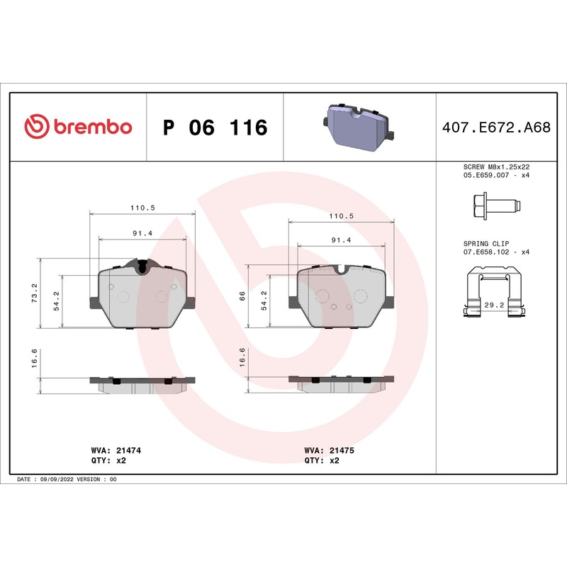 PRIME Low-Met Rear Disc Brake Pad Set – P06116
