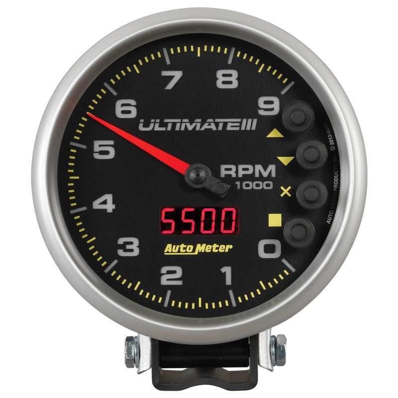 Autometer 5 inch Ultimate III Playback Tachometer 9000 RPM – Black