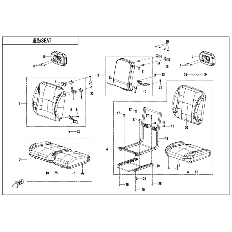 Middle Backrest Bracket by CF Moto