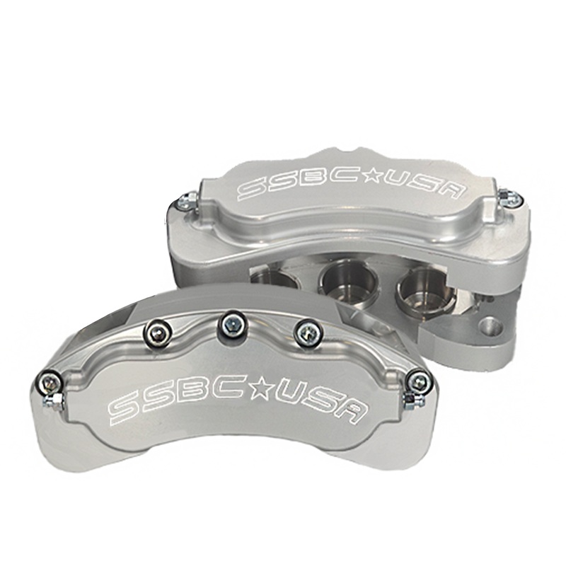 American Made B6-Brawler LT Direct Fit 6-Piston  Billet Aluminum Front Caliper Upgrade Kit. Clear A415-20