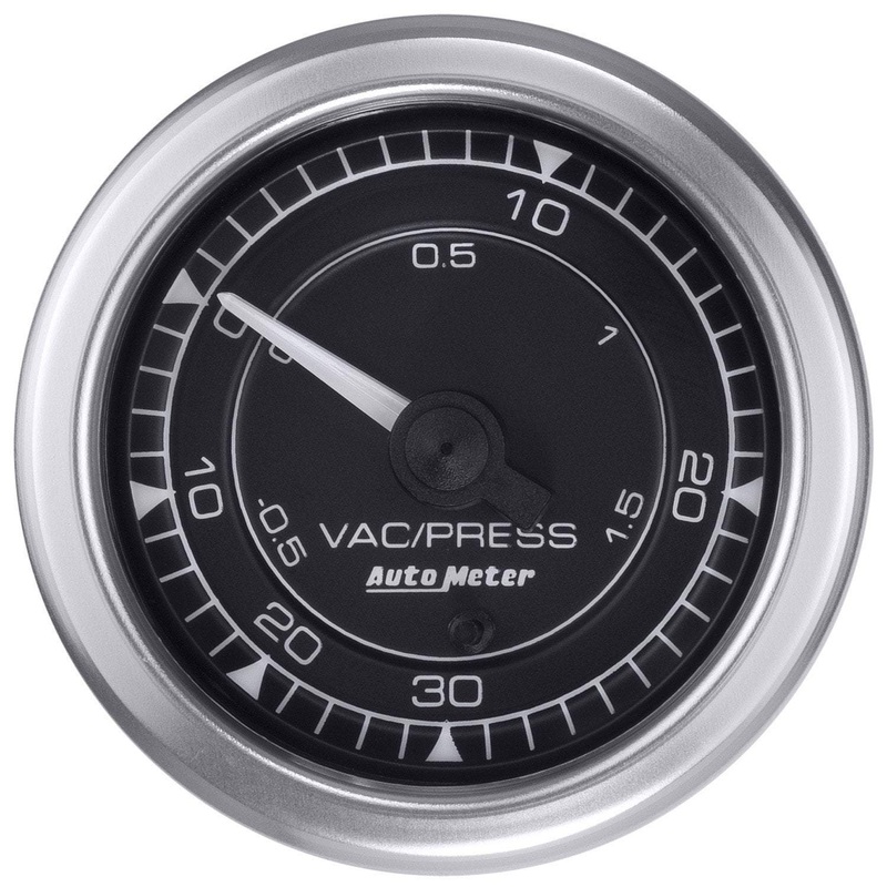 Auto Meter Chrono 2-1/16″ 30 IN HG/30 PSI Boost/Vacuum Gauge (8159)