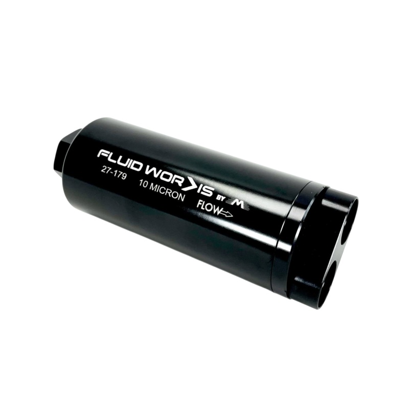 Fluidworks 6GPM Compact Single 10ORB Inlet-Dual 8ORB outlet Post Fuel Filter w/ Mount (10 Micron)
