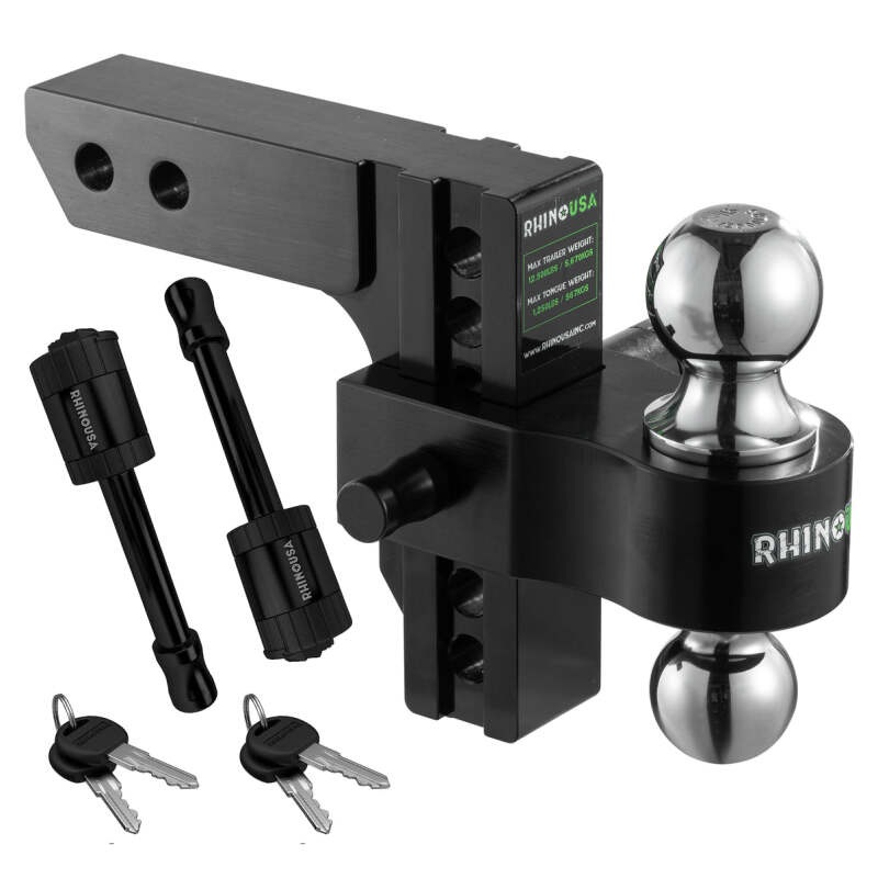 Rhino USA 6In Heavy Duty Drop Hitch – 2In (Black)