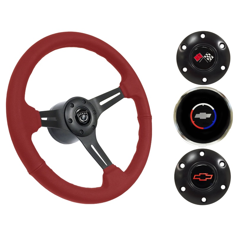 1962-68 Chevy Nova Steering Wheel Kit | Red Leather | ST3060RED