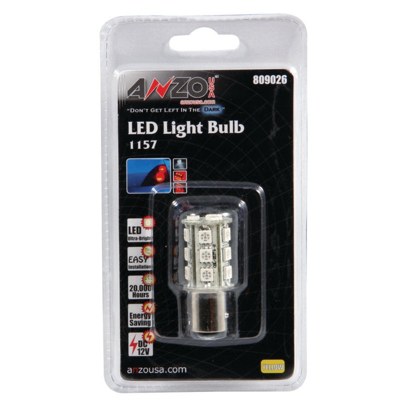 ANZO LED Bulbs Universal LED 1157 Amber – 18 LEDs 1 3/4in Tall