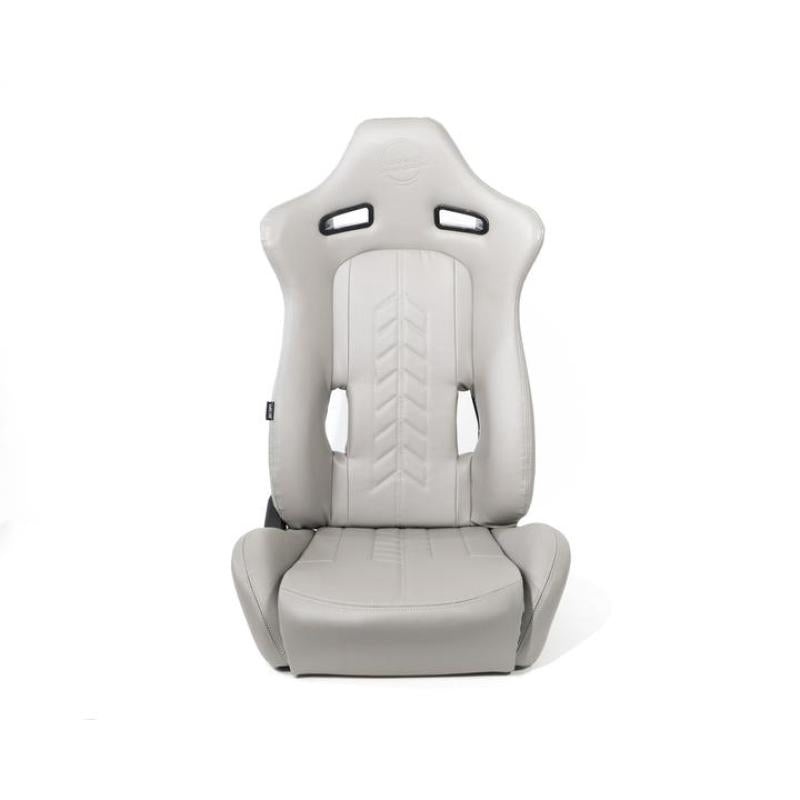 NRG Reclinable Sport Seats (Pair) The Arrow Grey Vinyl w/ Pressed NRG logo w/ Grey Stitch