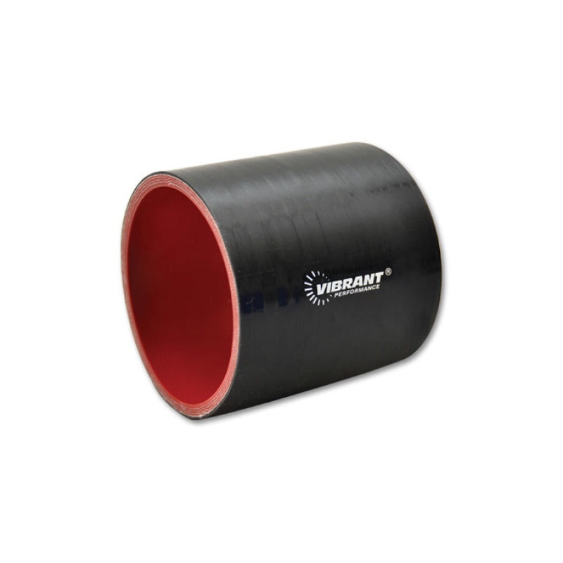 Vibrant 4 Ply Reinforced Silicone Straight Hose Coupling – 2.75in I.D. x 3in long (BLACK)