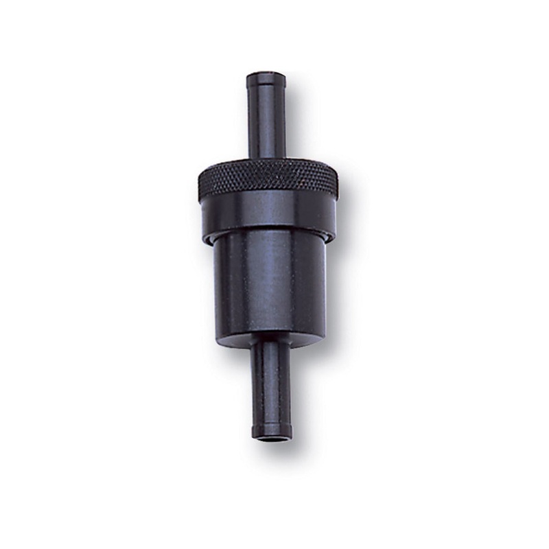 Russell Performance Black Street Fuel Filter (3in Length 1-1/8in diameter 3/8in inlet/outlet)