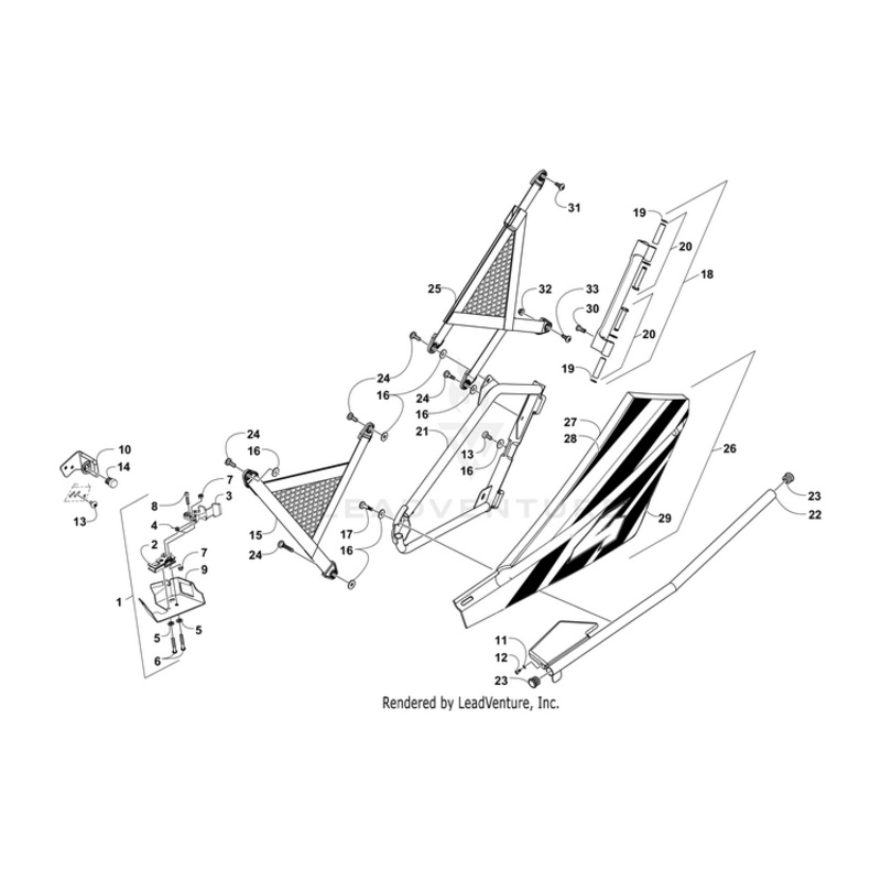 Tube,Door Frame-Rear-Rh-Blk By Arctic Cat