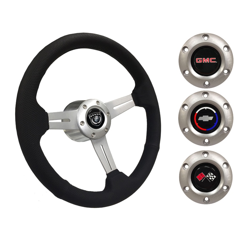 1974-94 Chevy Truck, GMC Steering Wheel Kit | Perforated Leather | ST3587BLK-BLK