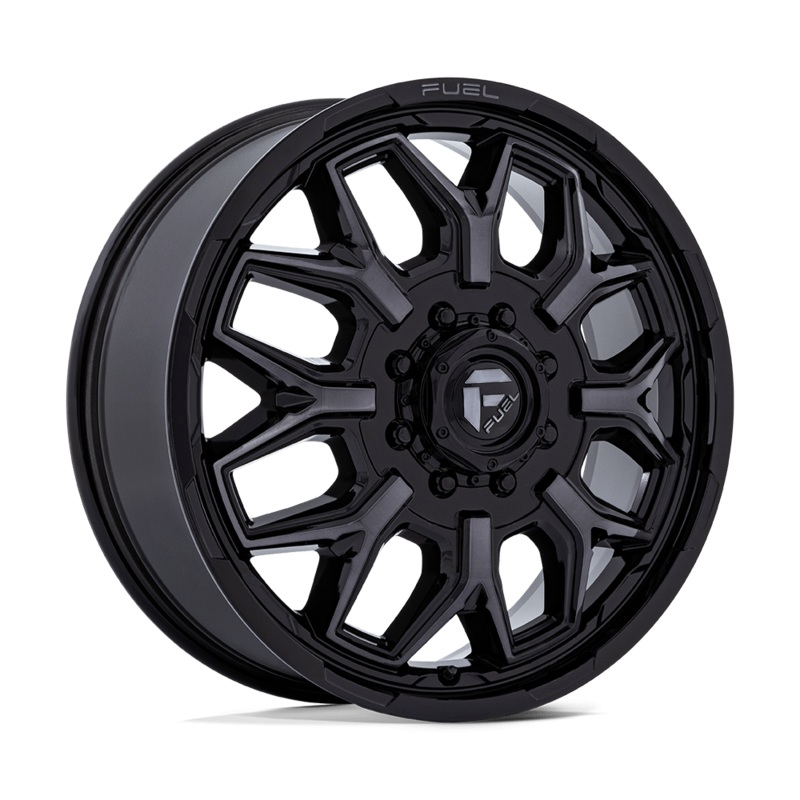 Fuel Wheels D875 Flux Dually 20″ 8×165.1 Gloss Black Brush-Fc Gray Tint
