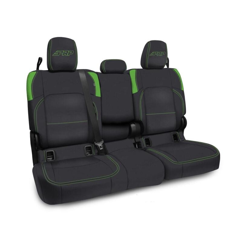 PRP Jeep Wrangler JT Rear Bench Covers – with Armrest – Black/Green
