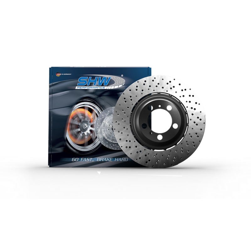 SHW 2020 BMW X5 M 4.4L Left Rear Cross-Drilled Lightweight Brake Rotor