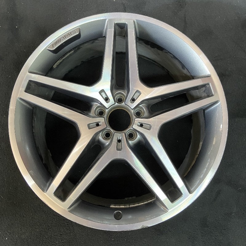 21″ MERCEDES GLE-CLASS 18 166 Type SUV VIN D 4th digit GLE43 21×9 machined face with black pockets tapered spoke Original OEM Wheel Rim
