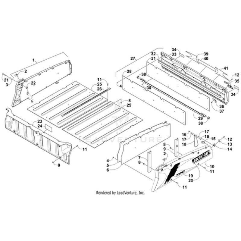 Side Cargo Box – Assembly – Left (Inc. 2-15) by Arctic Cat