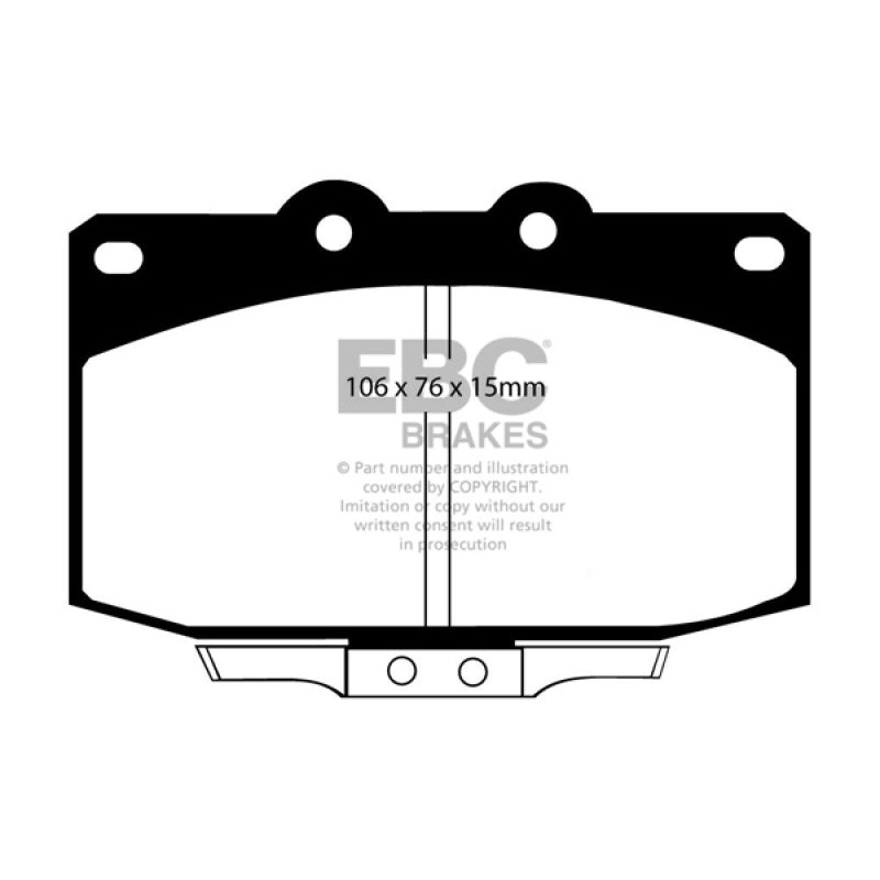 EBC 86-89 Mazda RX7 2.4 (1.3 Rotary)(Vented Rear Rotors) Yellowstuff Front Brake Pads