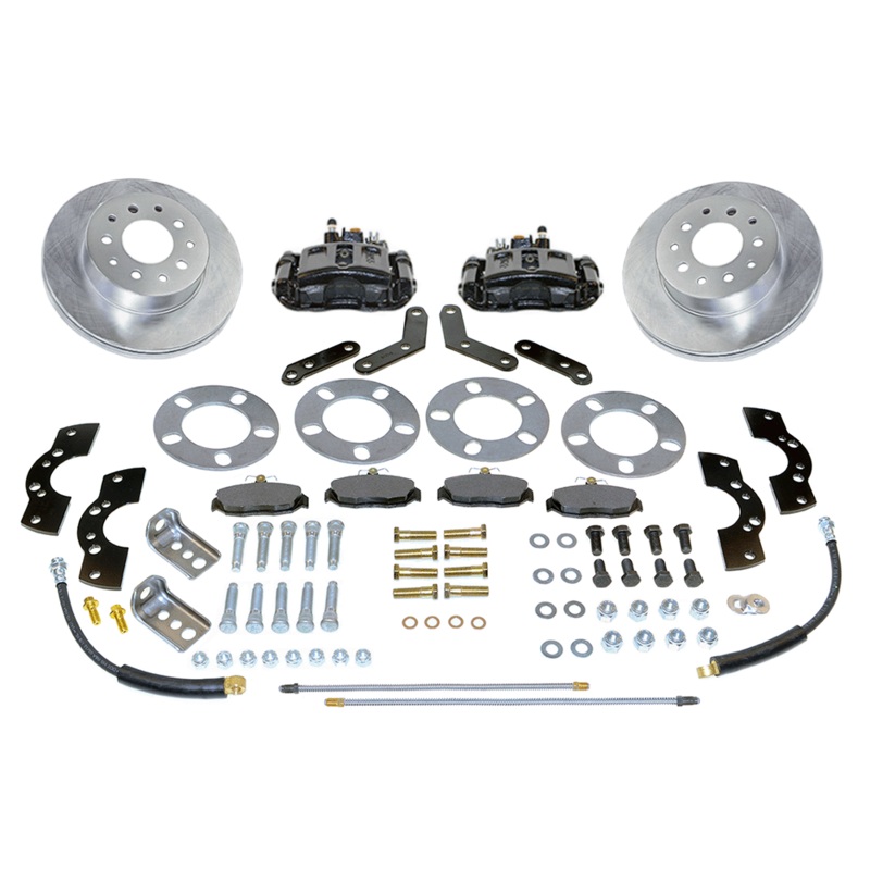 New Direct Fit Rear Drum to Disc Brake Conversion Kit W/Rotors. Black A155BK