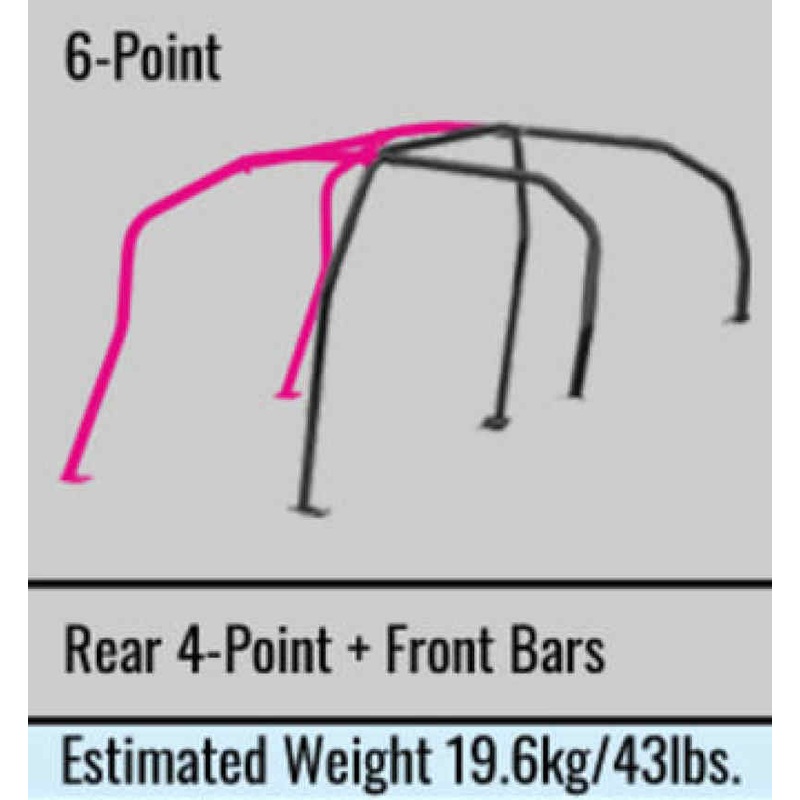 Cusco D1 Chromoly 6PT 5-Pssgr Blue Roll Cage 18+ Honda Civic Type-R / 17+ 5-Door Hatchback