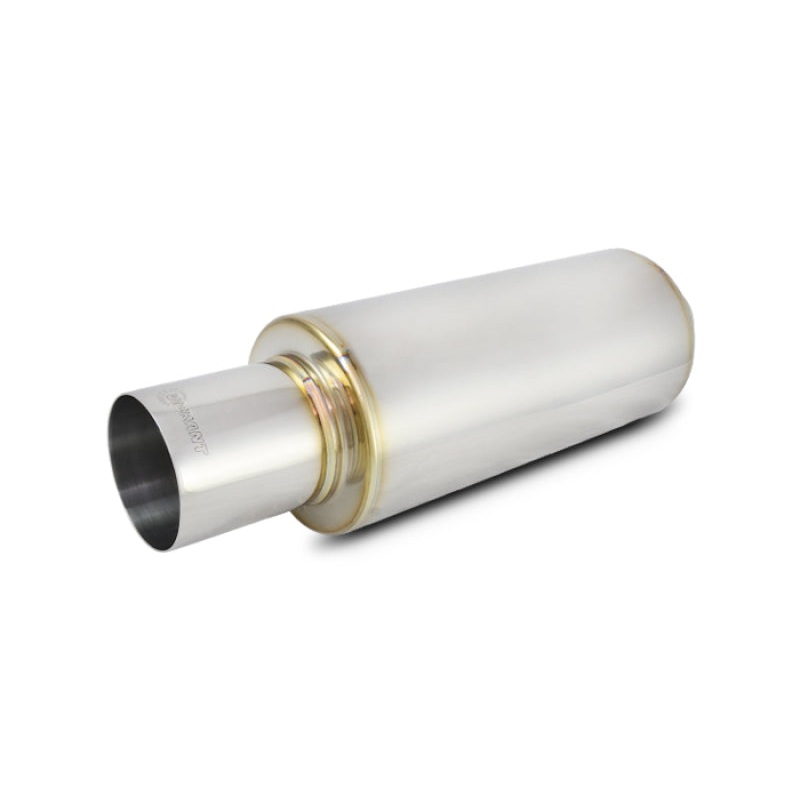 Vibrant TPV Round Muffler (23in Long) with 4in Round Tip Straight Cut – 4in inlet I.D.