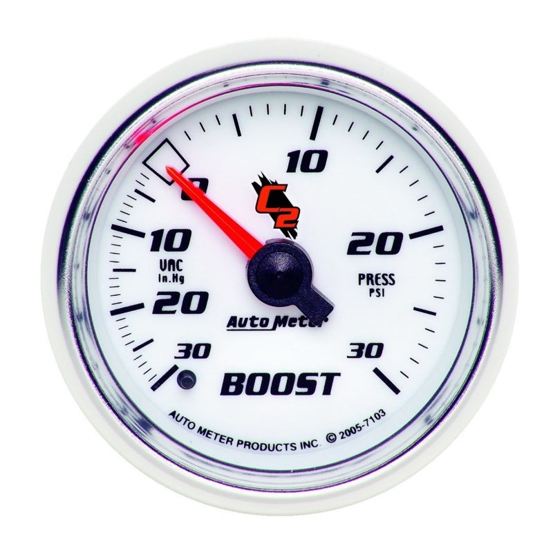 Autometer C2 52mm 30 PSI Mechanical Boost / Vacuum Gauge Universal | 7103
