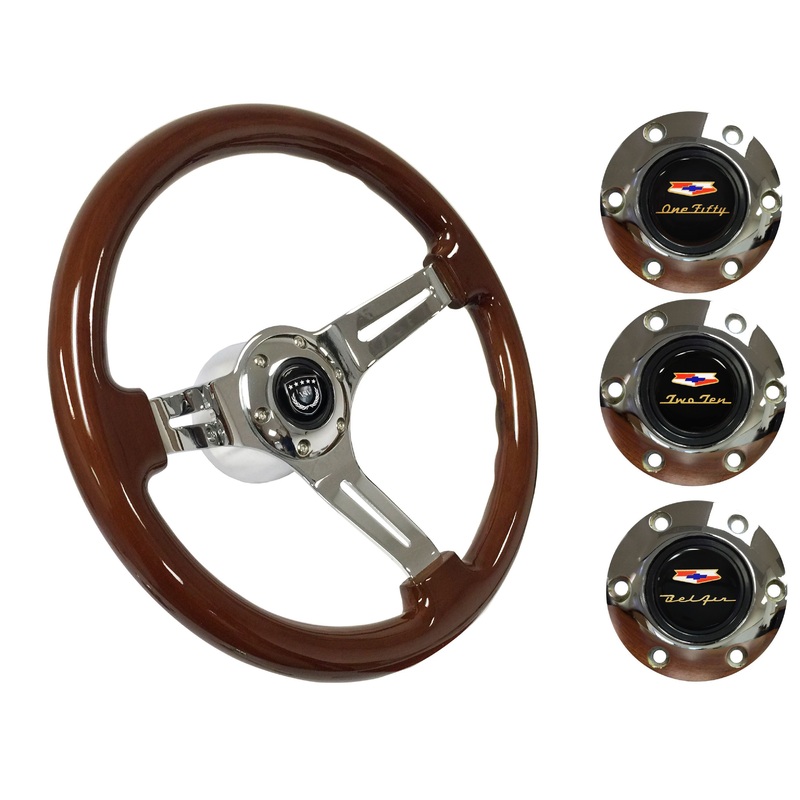 1955-68 Chevy Full Size Steering Wheel Kit | Mahogany Wood | ST3011