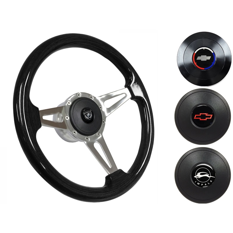 1969-85 Impala Steering Wheel Kit | Black Ash Wood | ST3077