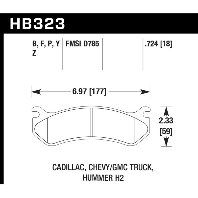 Hawk Chevy / GMC Truck / Hummer LTS Street Rear Brake Pads
