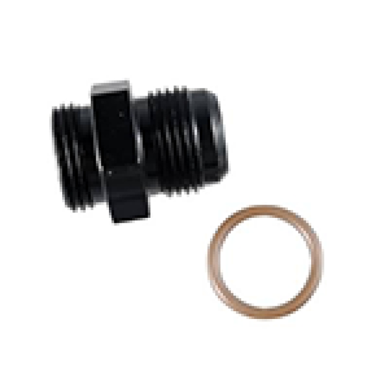 Fragola -4AN x 3/8 – 24 (3) Radius Fitting – Black