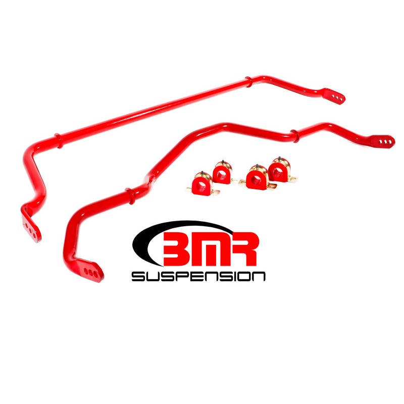 BMR 16-17 6th Gen Camaro Front & Rear Sway Bar Kit w/ Bushings – Red