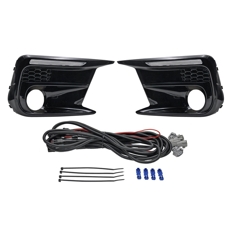 JDMuscle [18-21 WRX/STI] JDM Style Sequential Turn+Drl Bezel w/ Fog Light Cut Out | JDM-WRX18-133008