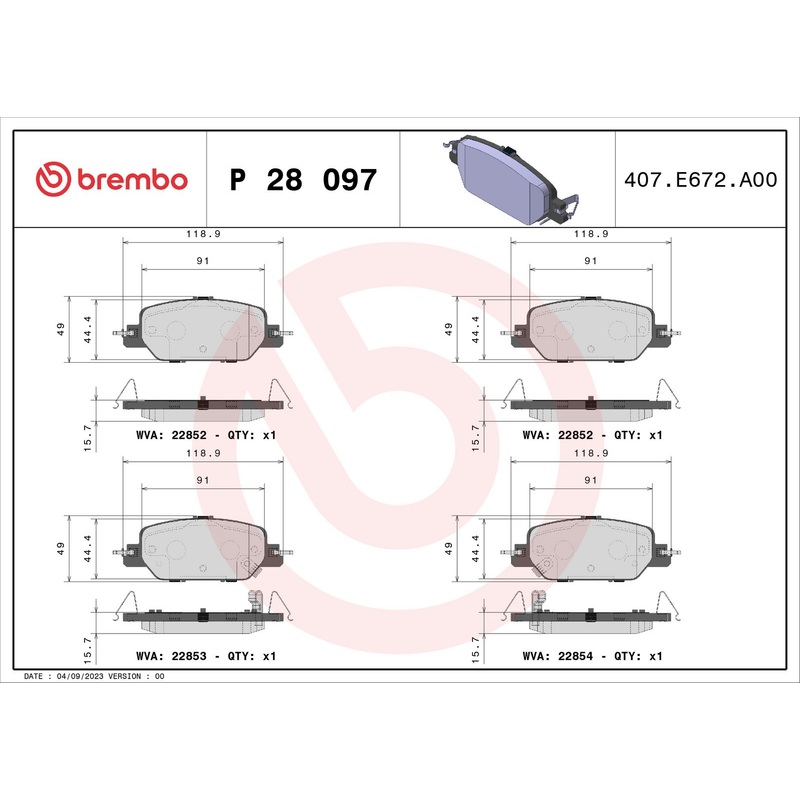 PRIME Low-Met Rear Disc Brake Pad Set – P28097
