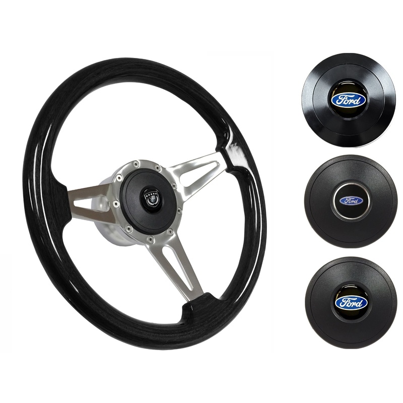 1959-62 Ford Galaxie Steering Wheel Kit | Black Ash Wood | ST3077
