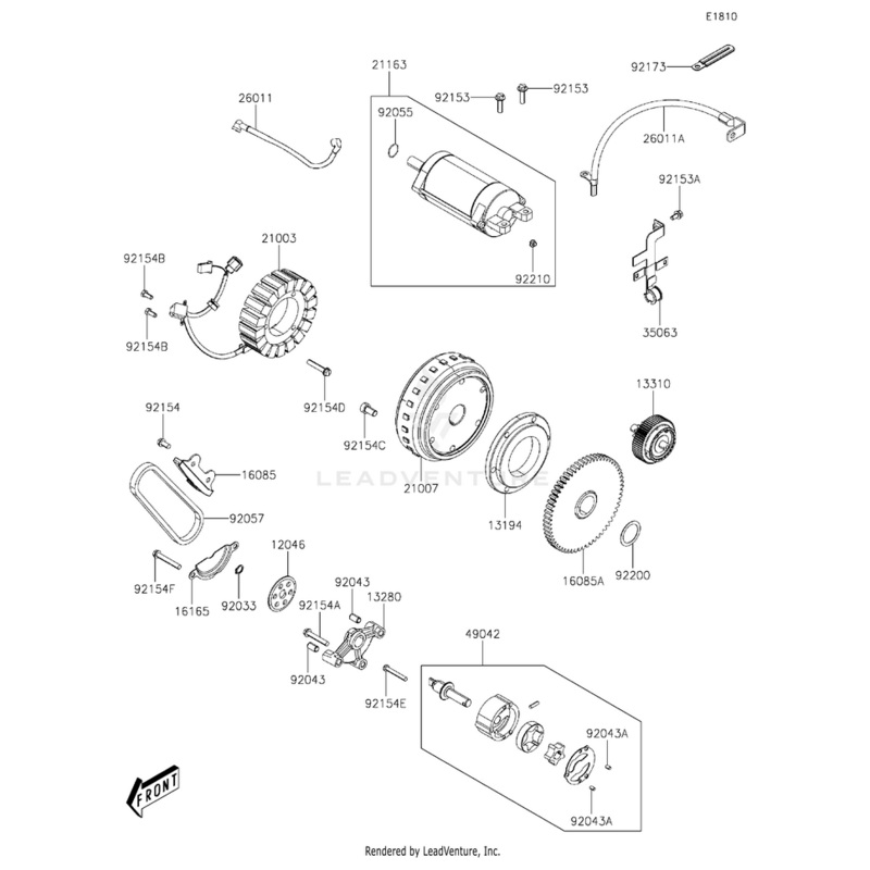 Wire-Lead,Starter Motor by Kawasaki