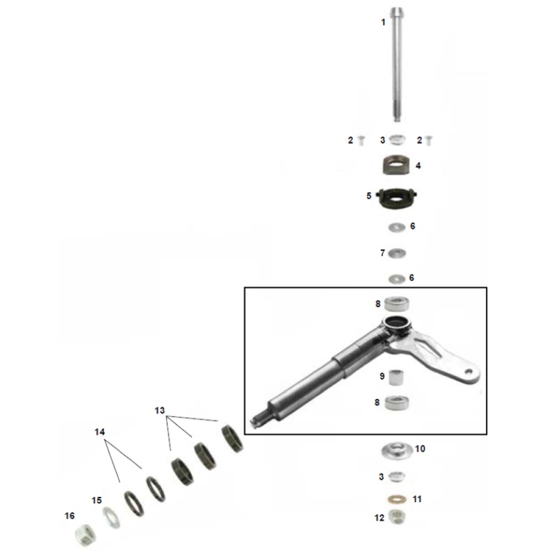 1. AFS.04659 CRG Kart Kingpin Bolt M10 x 111mm Long