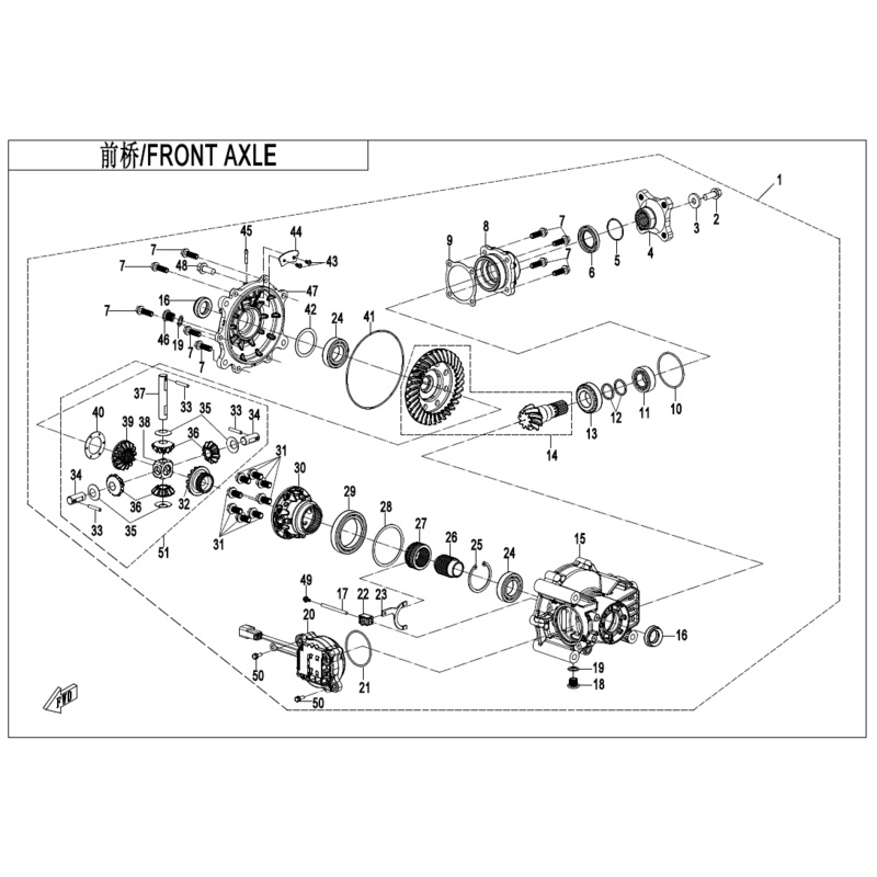 Electrical Front Gear Case Motor by CF Moto