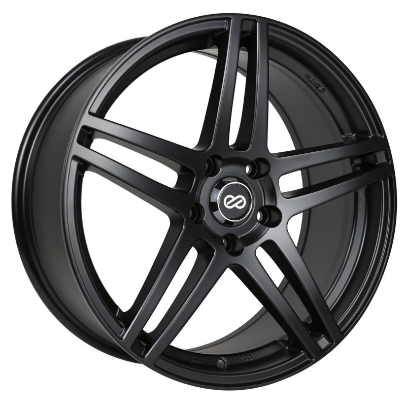 Enkei RSF5 15×6.5 38mm Offset 4×100 Bolt Pattern 72.6mm Bore Dia Black Wheel