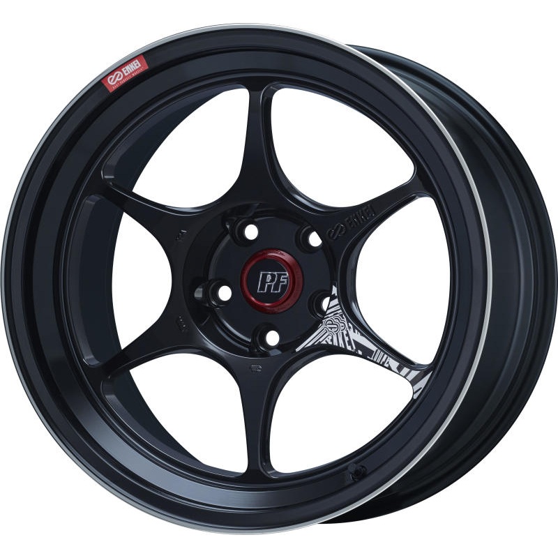 Enkei PF06 18×9.5in 5×114.3 BP 20mm Offset 75mm Bore Black Machined Wheel
