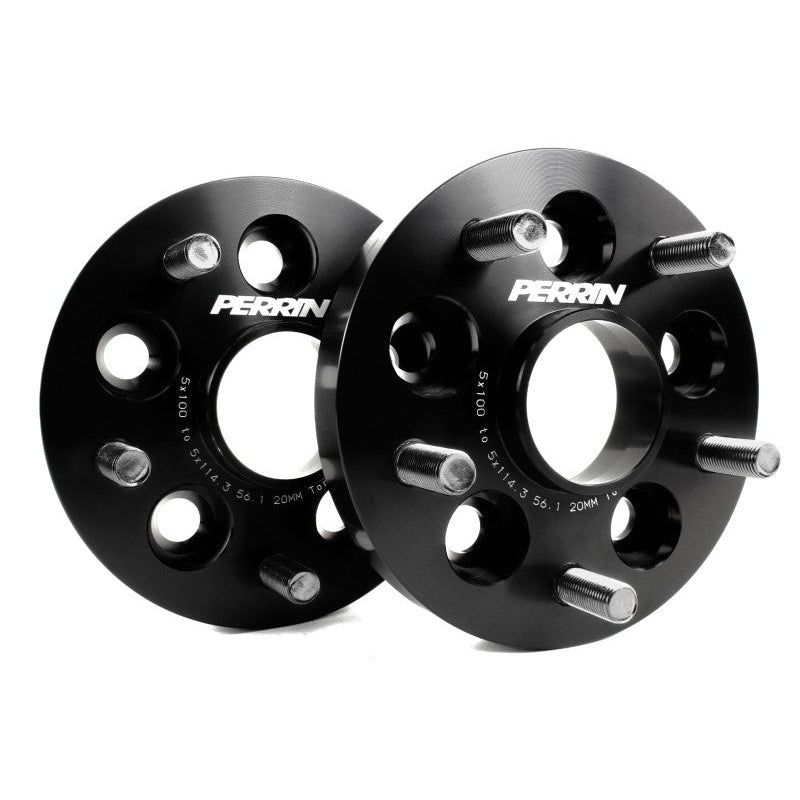 PERRIN 5×100 to 5×114.3 20mm Wheel Adapters Black WRX 2002-2014 | PSP-WHL-220BK