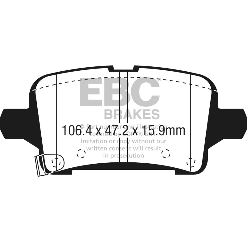 EBC 2016+ Chevrolet Malibu 1.5L Turbo (Elec PB) Greenstuff Rear Brake Pads
