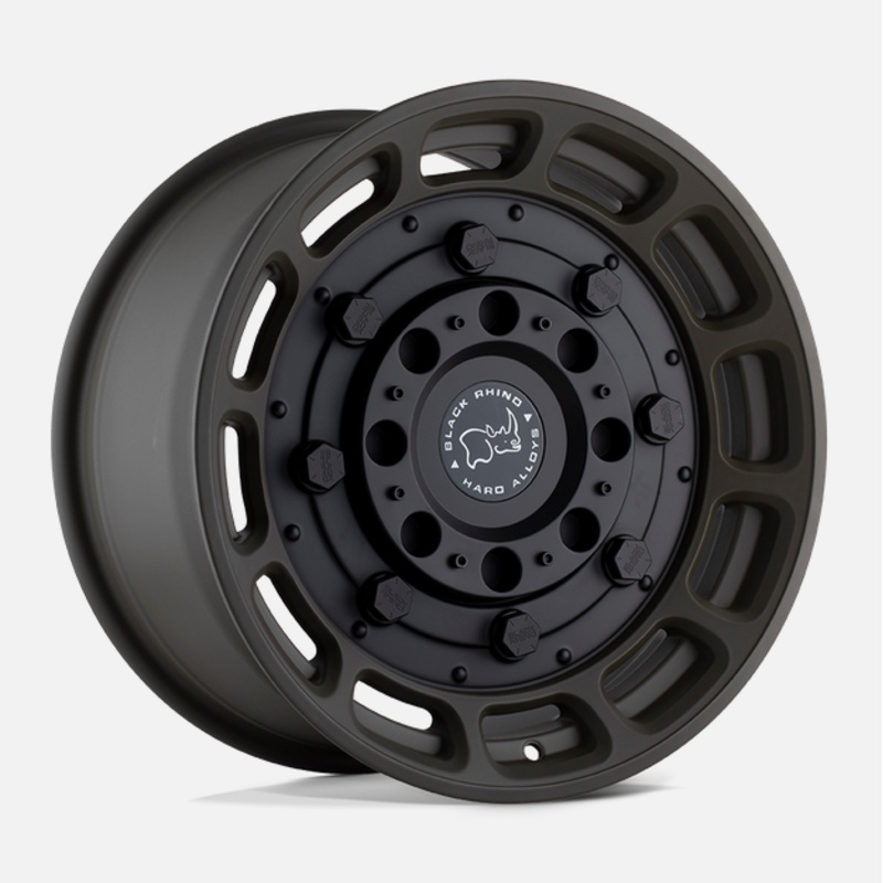 17×8.5 Black Rhino Warthog Matte Olive Dab Green w/Black Center