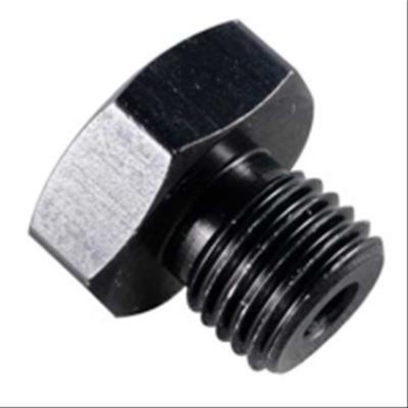 Fragola -8AN Port Plug 3/4-16 w/ 1/8 FPT Port – Black