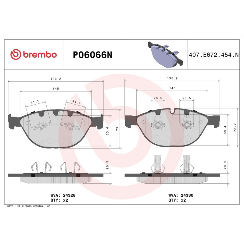 PRIME Ceramic Front Disc Brake Pad Set – P06066N