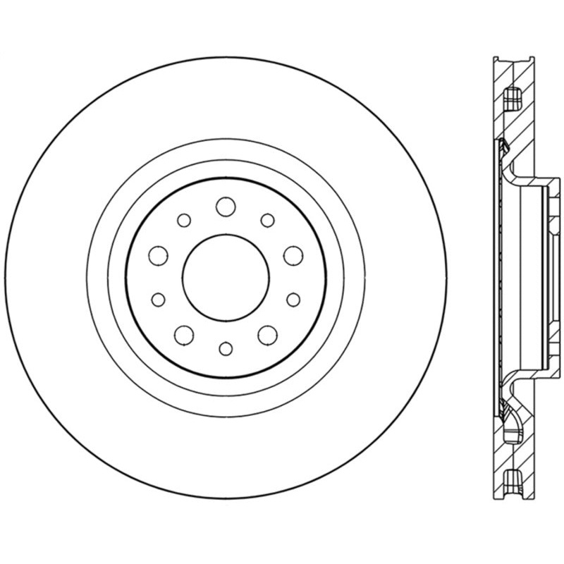 StopTech 2014-2015 Fiat 500L Front Left Slotted & Drilled Sport Brake Rotor