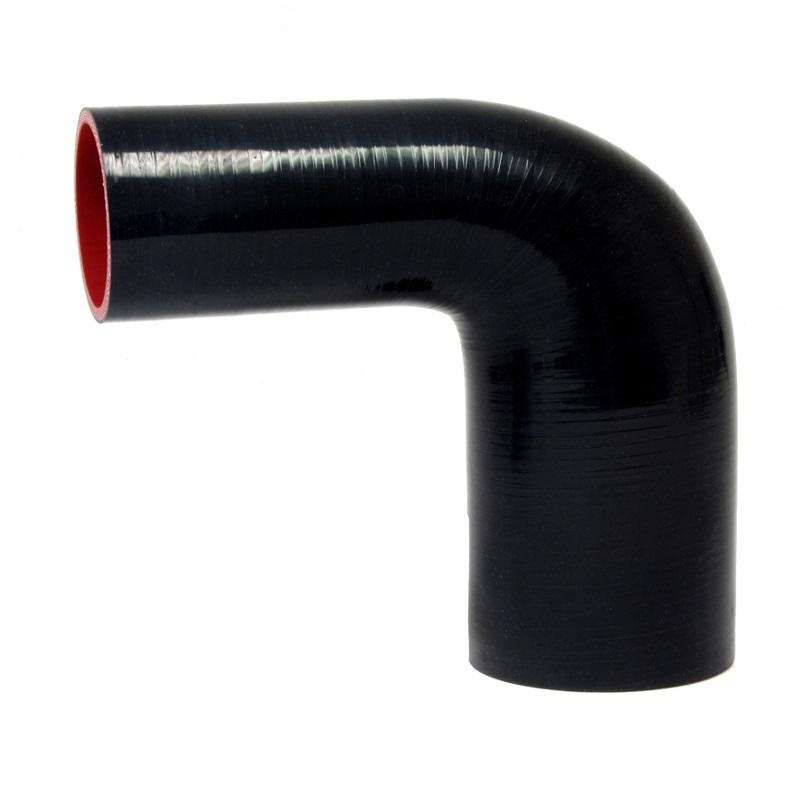 HPS 3″ – 4″ ID Silicone 90 Degree Reducer Hose | Universal (HTSER90-300-400-BLK)