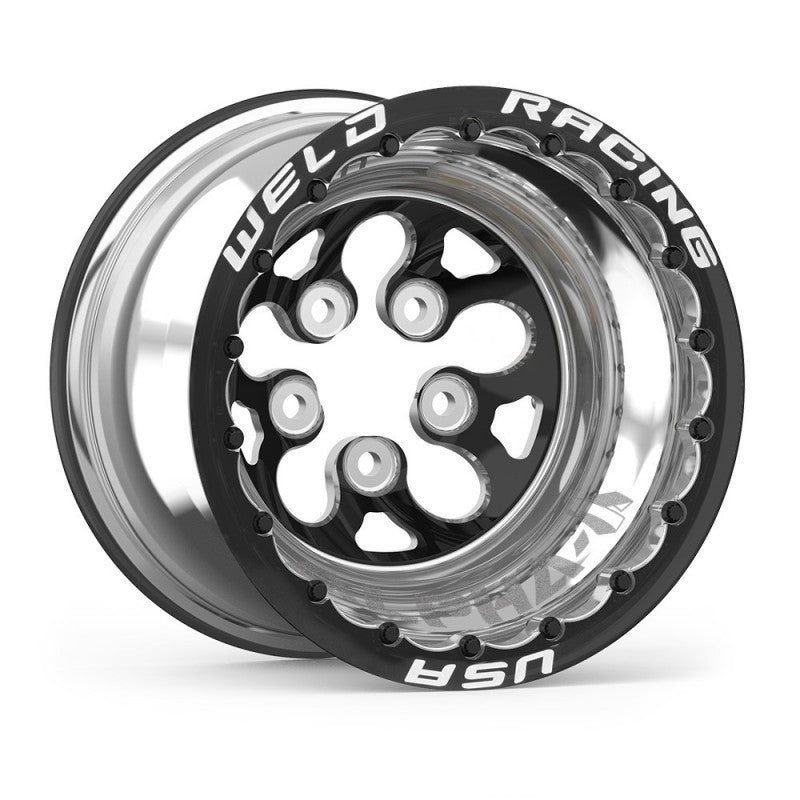 Weld Alpha-1 15×13 / 5×5 BP / 4in BS Black Wheel – Black Double Beadlock MT